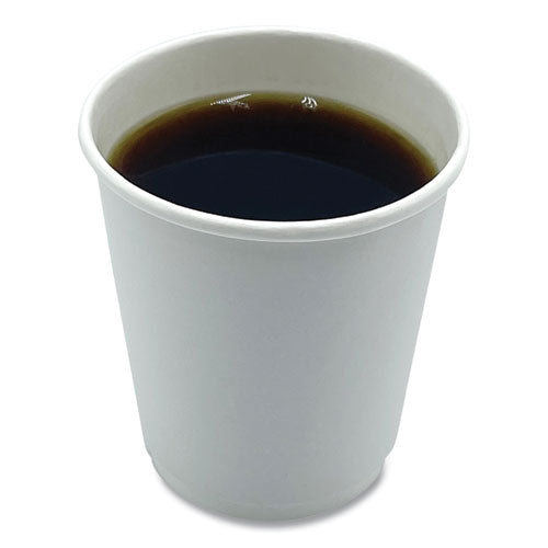 Image of Boardwalk® BWKDW8HCUPPK Paper Hot Cups, Double-Walled, 8 oz, White, 25/Pack