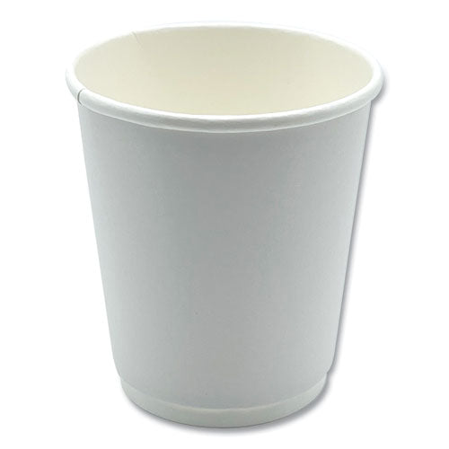 Image of Boardwalk® BWKDW8HCUPPK Paper Hot Cups, Double-Walled, 8 oz, White, 25/Pack