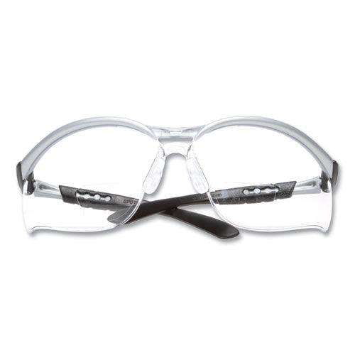 Image of 3M 11375-00000-20 BX Molded-In Diopter Safety Glasses, 2.0+ Diopter, Silver/Black Half Frame, Clear Dual Lens