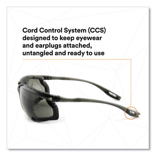 Image of 3M 11873-00000-20 Virtua CCS Protective Eyewear with Foam Gasket, Black/Gray Half Frame, Gray Dual Lens