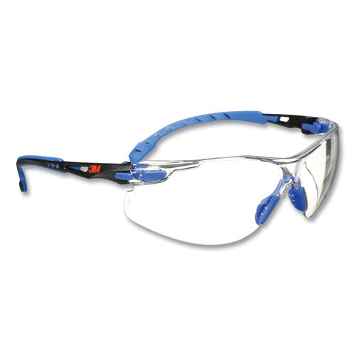Image of 3M S1101SGAF Solus 1000 Series Safety Glasses, Frameless, Blue Arms, Clear Single Lens