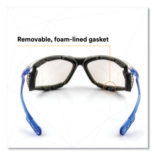 Image of 3M VC215AF Virtua CCS Protective Eyewear with Foam Gasket, 1.5+ Diopter, Blue Half Frame, Clear Dual Lens