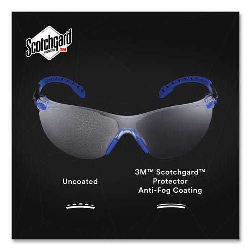 Image of 3M S1101SGAF Solus 1000 Series Safety Glasses, Frameless, Blue Arms, Clear Single Lens