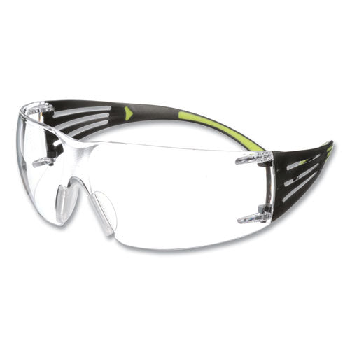 Image of 3M SF401AF SecureFit 400 Protective Eyewear, Frameless, Green Arms, Clear Single Lens