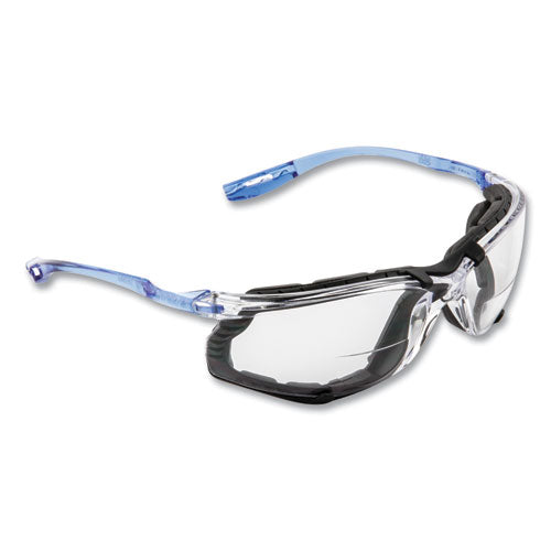 Image of 3M VC215AF Virtua CCS Protective Eyewear with Foam Gasket, 1.5+ Diopter, Blue Half Frame, Clear Dual Lens