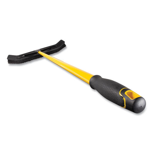 Image of Rubbermaid® Commercial 2186280 Maximizer Push-to-Center Broom, 24", Polypropylene Bristles, Yellow/Black