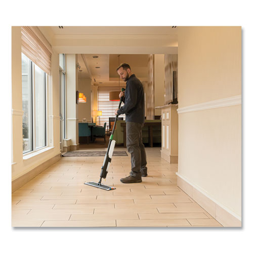 Image of Unger® UNGEFKT8 Excella Floor Cleaning Kit, 20" Gray Microfiber Head, 48" to 65" Black/Green Handle