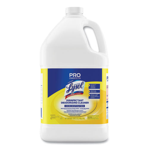 Image of Professional LYSOL® Brand 19200-99985 Disinfectant Deodorizing Cleaner Concentrate, Lemon Scent, 128 oz Bottle