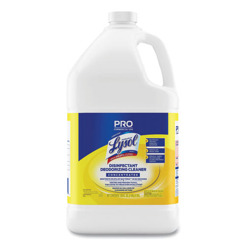 Image of Professional LYSOL® Brand 19200-99985 Disinfectant Deodorizing Cleaner Concentrate, Lemon Scent, 128 oz Bottle, 4/Carton