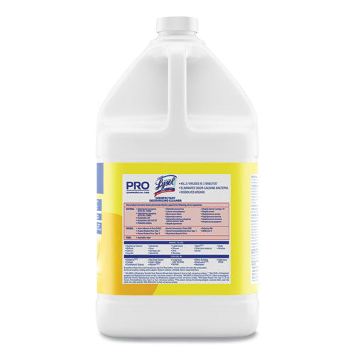 Image of Professional LYSOL® Brand 19200-99985 Disinfectant Deodorizing Cleaner Concentrate, Lemon Scent, 128 oz Bottle, 4/Carton