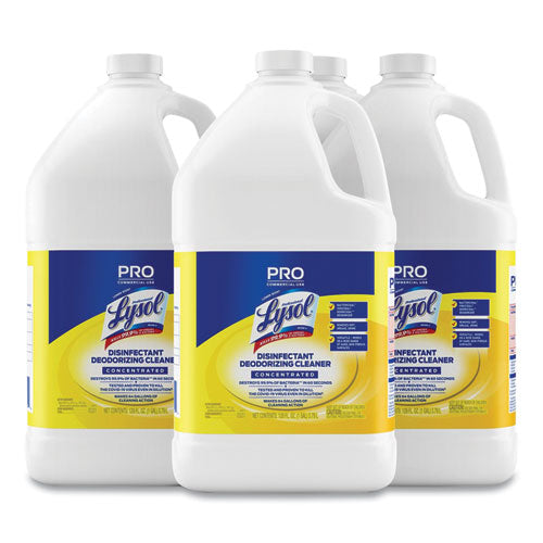 Image of Professional LYSOL® Brand 19200-99985 Disinfectant Deodorizing Cleaner Concentrate, Lemon Scent, 128 oz Bottle, 4/Carton