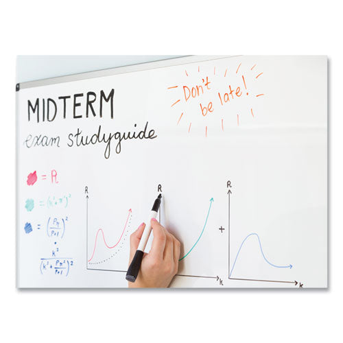Image of U Brands 2922U00-12 Medium Point Low-Odor Dry-Erase Markers With Erasers, Medium Bullet Tip, Black, Dozen