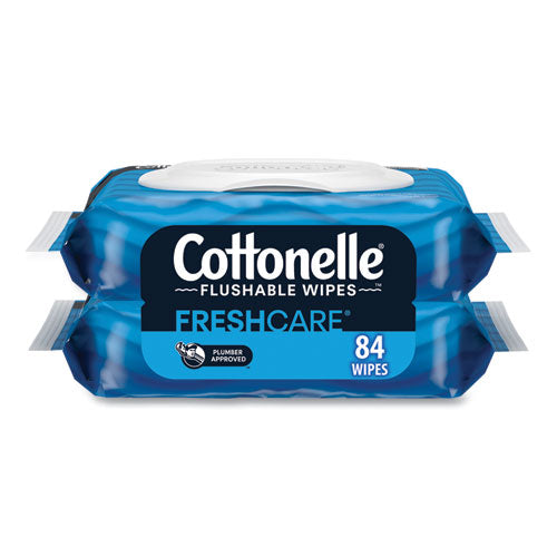 Image of Cottonelle® 35970 Fresh Care Flushable Cleansing Cloths, 1-Ply, 3.73 x 5.5, White, 84/Pack