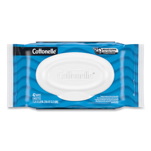 Image of Cottonelle® 35970 Fresh Care Flushable Cleansing Cloths, 1-Ply, 3.73 x 5.5, White, 84/Pack