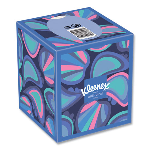 Image of Kleenex® 54505 Anti-Viral Facial Tissue, 3-Ply, White, 55 Sheets/Box, 27 Boxes/Carton