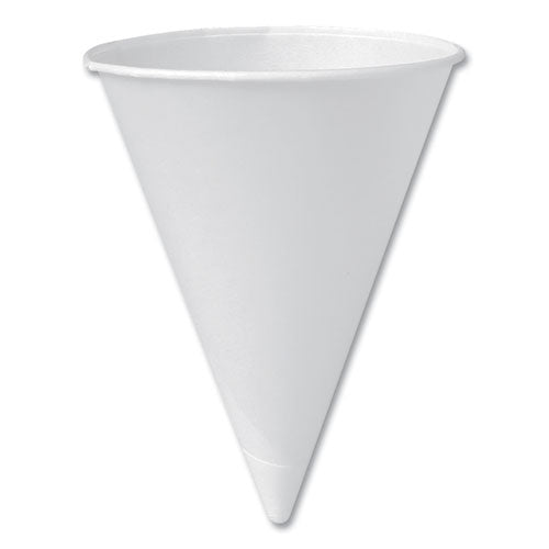Image of SOLO® 6RB-2050 Bare Eco-Forward Treated Paper Cone Cups, ProPlanet Seal, 6 oz, White, 200/Sleeve, 25 Sleeves/Carton