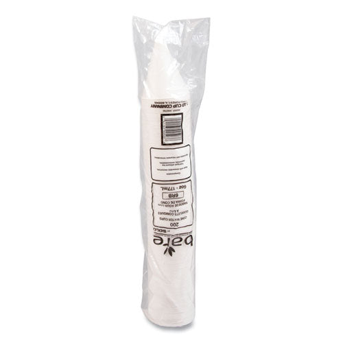 Image of SOLO® 6RB-2050 Bare Eco-Forward Treated Paper Cone Cups, ProPlanet Seal, 6 oz, White, 200/Sleeve, 25 Sleeves/Carton