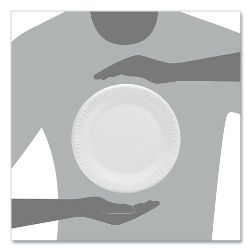 Image of Dart® 9PWCR Concorde Non-Laminated Foam Plates, 9" Dia, White, 125/pack