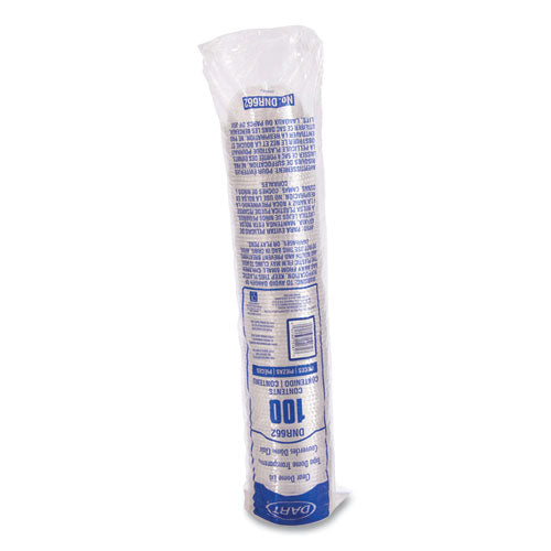 Image of Dart® DNR662 Plastic Dome Lid, No-Hole, Fits 9 oz to 22 oz Hot Cups, Clear, 100/Sleeve, 10 Sleeves/Carton