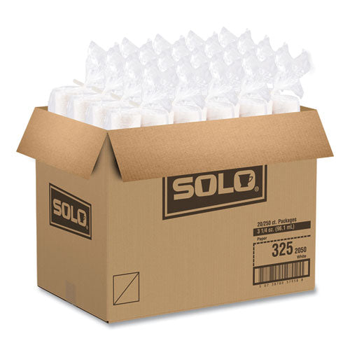 Image of SOLO® 325-2050 Paper Portion Cups, ProPlanet Seal, 3.25 oz, White, 250/Bag, 20 Bags/Carton