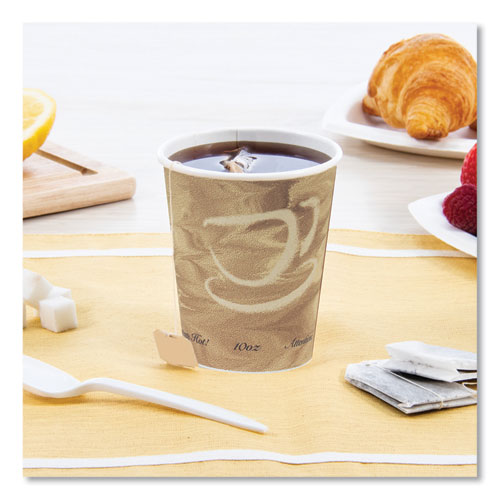 Image of SOLO® 370MS-0029 Single Sided Poly Paper Hot Cups, 10 Oz, Mistique Design, 50/bag, 20 Bags/carton