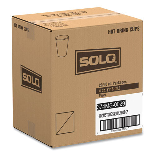 Image of SOLO® 374MS-0029 Single Sided Poly Paper Hot Cups, 4 Oz, Mistique Design, 1,000/carton