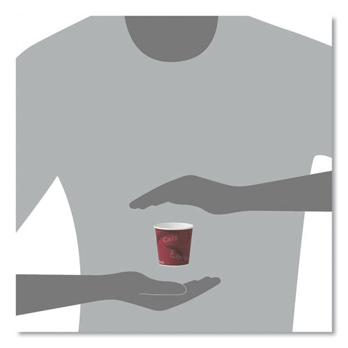 Image of SOLO® 374SI-0041 Single-Sided Poly Paper Hot Cups, 4 oz, Bistro Design, 50/Pack, 20 Packs/Carton