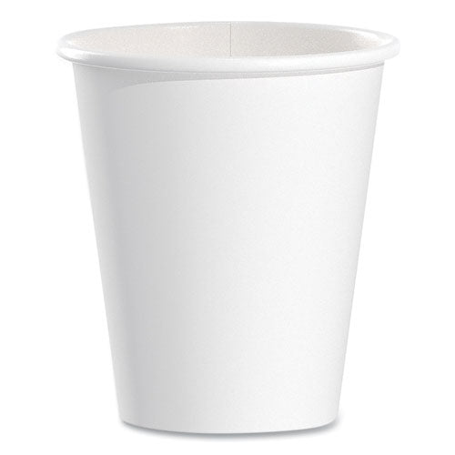 Image of SOLO® 376W-2050 Single-Sided Poly Paper Hot Cups, 6 Oz, White, 50/pack, 20 Packs/carton