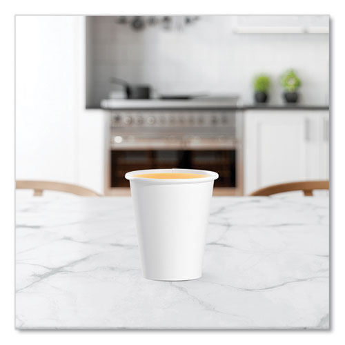 Image of SOLO® 376W-2050 Single-Sided Poly Paper Hot Cups, 6 Oz, White, 50/pack, 20 Packs/carton