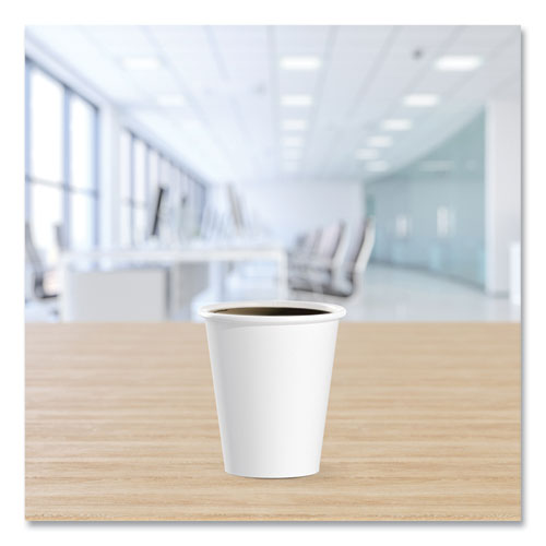Image of SOLO® 376W-2050 Single-Sided Poly Paper Hot Cups, 6 Oz, White, 50/pack, 20 Packs/carton