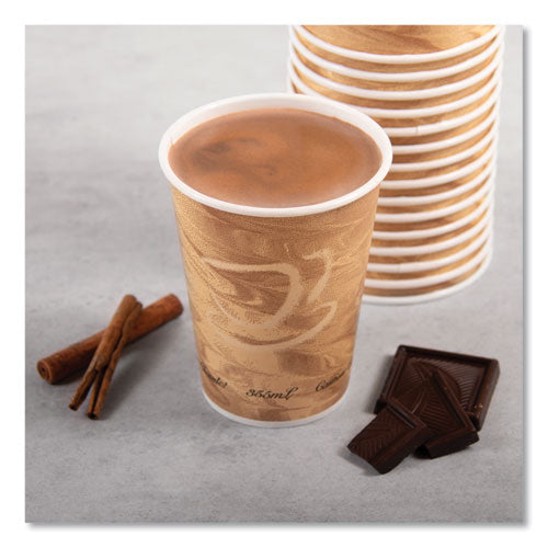 Image of SOLO® 412MSN-0029 Mistique Polycoated Hot Paper Cups, 12 oz, Brown, 50/Sleeve, 20 Sleeves/Carton