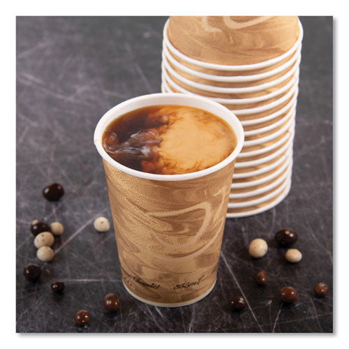 Image of SOLO® 412MSN-0029 Mistique Polycoated Hot Paper Cups, 12 oz, Brown, 50/Sleeve, 20 Sleeves/Carton