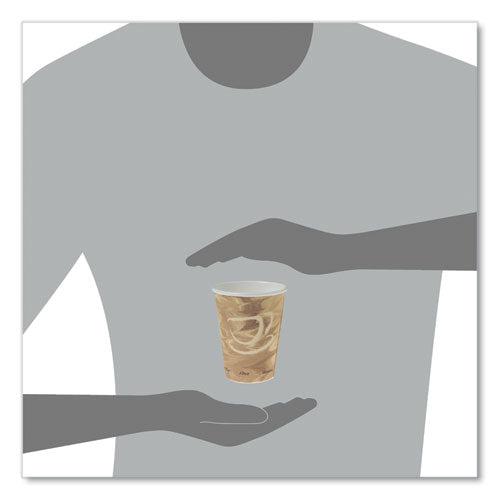 Image of SOLO® 412MSN-0029 Mistique Polycoated Hot Paper Cups, 12 oz, Brown, 50/Sleeve, 20 Sleeves/Carton