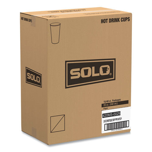 Image of SOLO® 420MS-0029 Single Sided Poly Paper Hot Cups, 20 Oz, Mistique Design, 40/bag, 15 Bags/carton