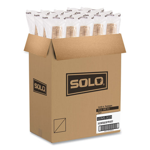 Image of SOLO® 420MS-0029 Single Sided Poly Paper Hot Cups, 20 Oz, Mistique Design, 40/bag, 15 Bags/carton