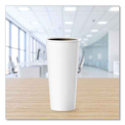 Image of SOLOÂ® Single-Sided Poly Paper Hot Cups, 24 Oz, White, 25/bag, 20 Bags/carton