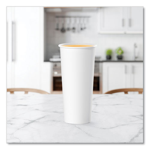 Image of SOLOÂ® Single-Sided Poly Paper Hot Cups, 24 Oz, White, 25/bag, 20 Bags/carton