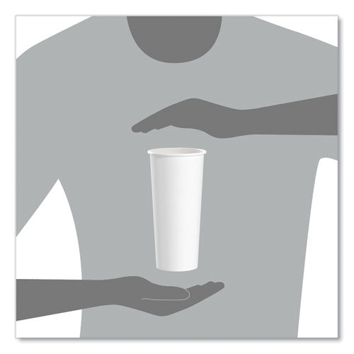 Image of SOLOÂ® Single-Sided Poly Paper Hot Cups, 24 Oz, White, 25/bag, 20 Bags/carton