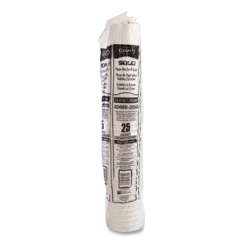 Image of SOLOÂ® Single-Sided Poly Paper Hot Cups, 24 Oz, White, 25/bag, 20 Bags/carton