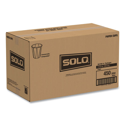 Image of SOLO® 450-2050 Paper Portion Cups, ProPlanet Seal, 3.5 oz, White, 100/Bag, 50 Bags/Carton
