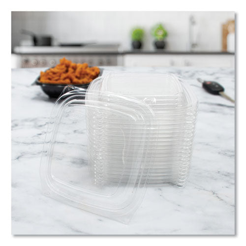 Image of DartÂ® PresentaBowls Pro Clear Square Lids for 8 oz to 16 oz Bowls, 5 x 5 x 1, Clear, Plastic, 63/Bag, 8 Bags/Carton
