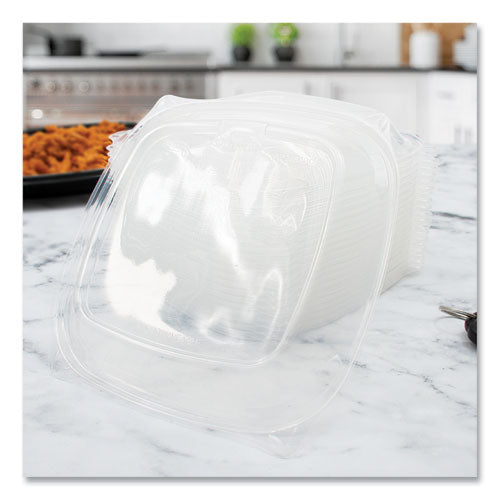 Image of Dart® PP2464BDL PresentaBowls Pro Clear Square Bowl Lids, Large Vented Square, 8.5 x 8.5 x 1, Clear, Plastic, 63/Bag, 4 Bags/Carton