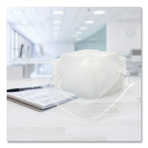 Image of Dart® PP2464BDL PresentaBowls Pro Clear Square Bowl Lids, Large Vented Square, 8.5 x 8.5 x 1, Clear, Plastic, 63/Bag, 4 Bags/Carton