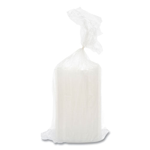 Image of Dart® PP2464BDL PresentaBowls Pro Clear Square Bowl Lids, Large Vented Square, 8.5 x 8.5 x 1, Clear, Plastic, 63/Bag, 4 Bags/Carton
