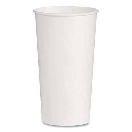 Image of SOLOÂ® Double-Sided Poly (DSP) Paper Cold Cups, 21 oz, White, 1,000/Carton