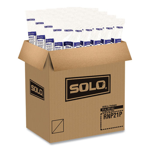 Image of SOLOÂ® Double-Sided Poly (DSP) Paper Cold Cups, 21 oz, White, 1,000/Carton