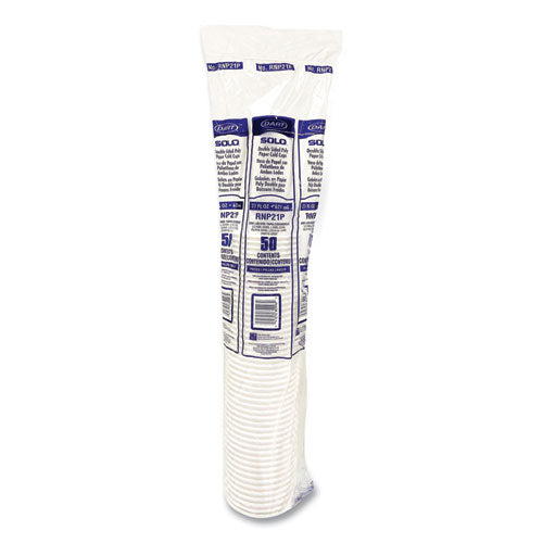 Image of SOLOÂ® Double-Sided Poly (DSP) Paper Cold Cups, 21 oz, White, 1,000/Carton