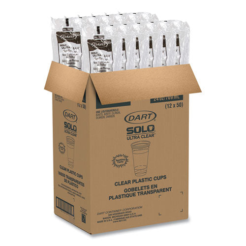 Image of Dart® TD24 Ultra Clear PETE Cold Cups, 24 oz, Plastic, Clear, 50/Sleeve, 12 Sleeves/Carton