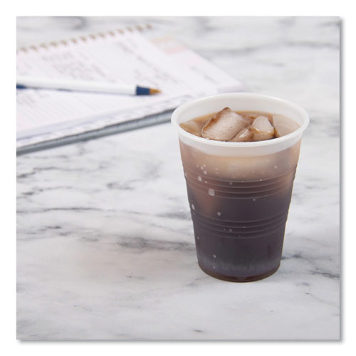 Image of Dart® Y9 High-Impact Polystyrene Cold Cups, 9 oz, Plastic, Translucent, 100/Sleeve, 25 Sleeves/Carton