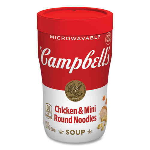 Image of Campbell's® 51000149824 Soup On The Go Chicken with Mini Noodles, 10.75 oz Cup, 8/Carton